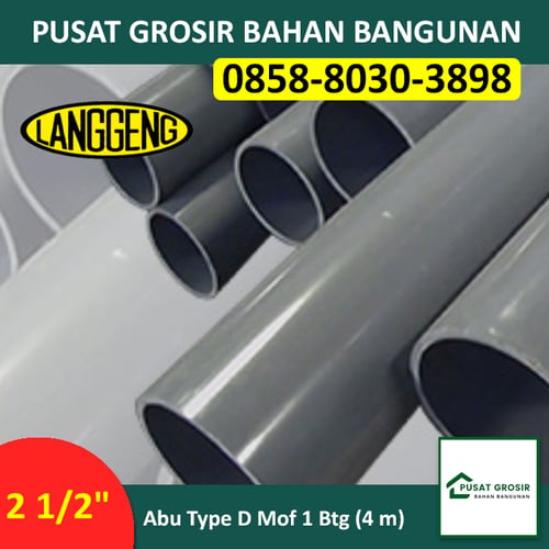 Pusat Grosir Bahan Bangunan Jual Pipa PVC 2 1 2 Inch D Mof Abu