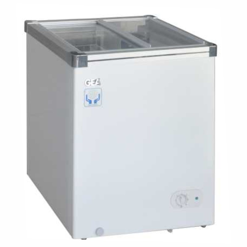 gea sliding flat glass freezer