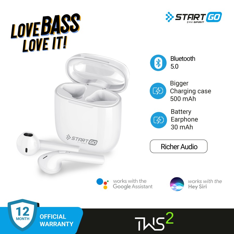 advan start go tws 2 earbuds earphone