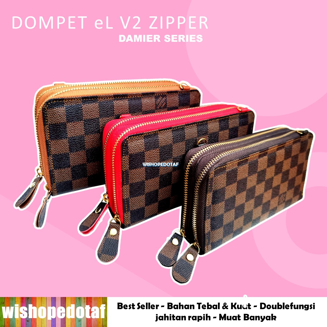 tas wanita LV clutch 2 ziper damier di Kota Jakarta Pusat, DKI Jakarta