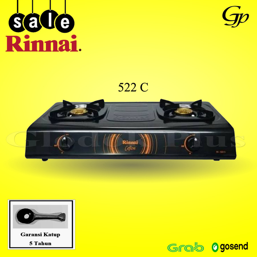 Jual Info terbaru Rinnai RI-522C Kompor Gas 2 Tungku Teflon ri 522 C rinai  ri522c bergaransi Ralali.com Harga Grosir 2023 | Ralali.com