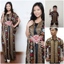 Couple Family Lafita Gamis Longdress Kaftan Jumbo Dan Kemeja Batik Ayah Anak