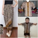Couple Family Misie Rok Lilit Maxi Wanita Dan Kemeja Batik Ayah Dan Anak