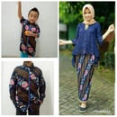 Couple Family Zasila Stelan Kebaya Brukat Rok Plisket Maxi Jumbo Dan Kemeja Batik Ayah Anak