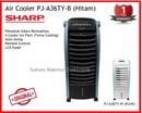 Sharp Air Cooler PJ-A36TY-B - Hitam, 4 Ice Pack