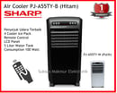 Sharp Air Cooler PJ-A55TY-B - Hitam, 100 Watt, 4 Cooler Ice Pack, Remote Control