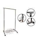 GLORY HOME Rak Gantungan Baju 1 Palang Plus Roda