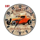 Natural # 137 Desain Vintage Jam Dinding Hiasan Ruang Motif Mobil Klasik -  Multi colour