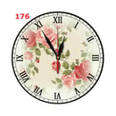 Natural # 176 Hiasan Interior Ruangan Jam Dinding Motif Bunga - Multi colour