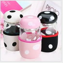 Botol Minum Kaca Motif Jamur / bottle mushroom