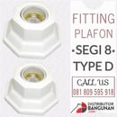 Fitting Plafon Lampu Segi 8 Type D Putih