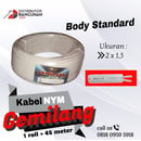 Kabel Listrik Audio Body Standard Sedang 2 x 1.5 Gemilang