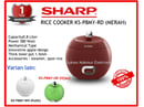 SHARP Apple Rice Cooker KS-P8MY-RD Merah 0.8 Liter 380 Watt, 3 IN1