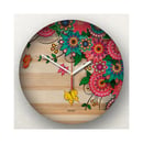 ODIAZ Jam Dinding Motif Kayu Bunga Abstrak