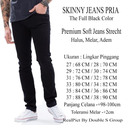 13 Jeans Long Skinny Jeans Strecth Mens Full Black