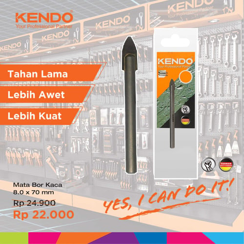 KENDO Glass Drill - Mata Bor Kaca 8mm By Bionic Hardware