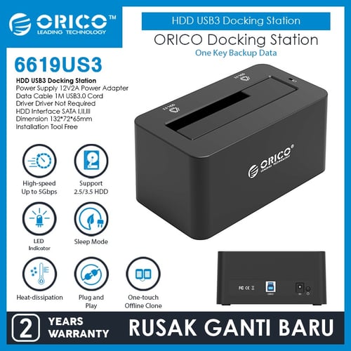 ORICO 6619US3 ( 1Bay 2.5 & 3.5 HDD USB3 Docking Station )