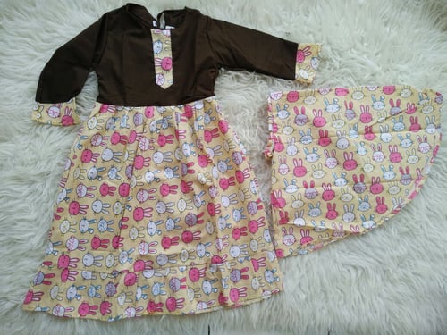 Gamis Anak (1-3 tahun) Baju Gamis Muslim Anak Dress Anak Setelan Baju Anak Perempuan Motif Acak - tukiyem13