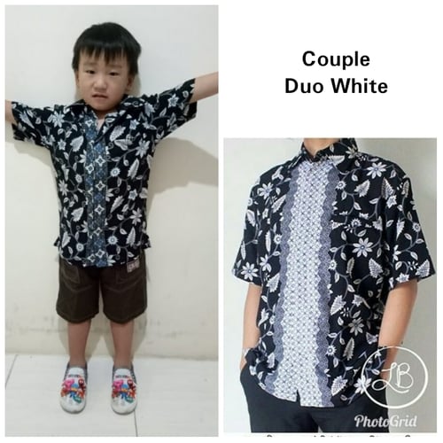 Couple Duo White Braun Kemeja Batik Ayah Dan Anak