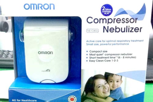 Omron Compressor NEC 803 Nebulizer - Kecil Dan Mudah Untuk Travelling - Garansi Alat 2 Tahun