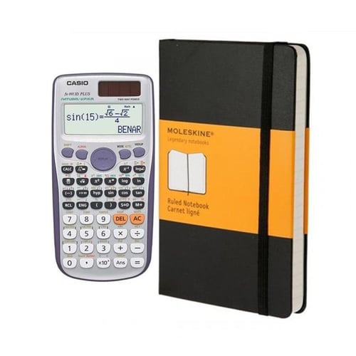 CASIO Calculator FX991ID Plus and MOLESKINE Notebook Black