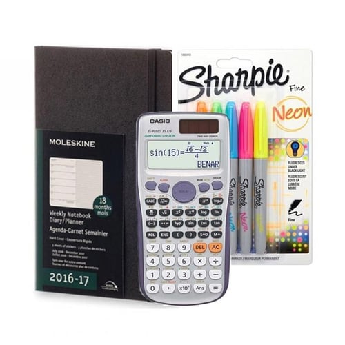 MOLESKINE Notebook 1617 and SHARPIE Fine Point Pack of 5