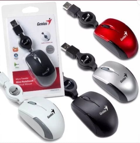 GENIUS Micro Traveler Mini Mouse Retractable USB Cable