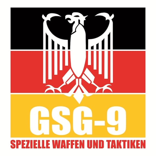 GSG-9 German Special Force with Flag for Bright Background, Cutting Sticker