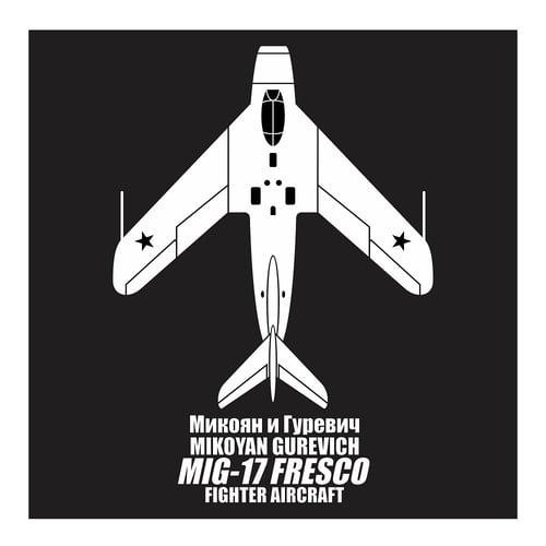 Mikoyan Gurevich Mig-17 Fresco Fighter Aircraft, Cutting Sticker