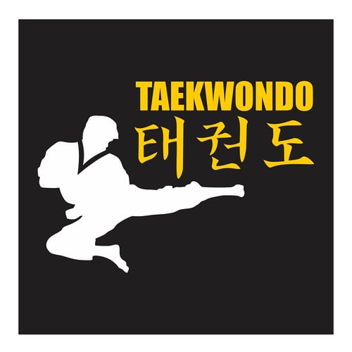 Taekwondo, Jumping Side Kick, Cutting Sticker