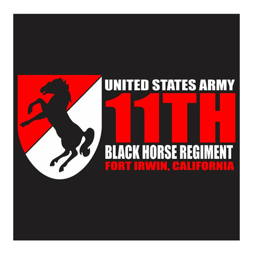 US Army, 11th Armored Cavalry, Black Horse Regiment, Fort Irwin California, Cutting Sticker