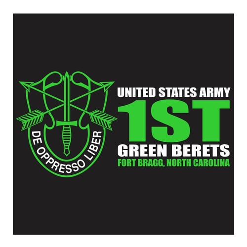 US Army, Green Beret, 1st Special Forces Command, Fort Bragg North Carolina, Cutting Sticker