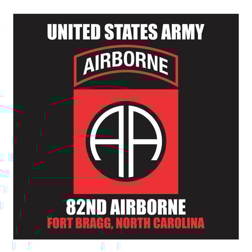 US Army 82nd Airborne, Fort Bragg North Carolina, Cutting Sticker