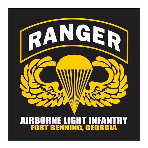 US Army Ranger, Airborne Light Infantry, Fort Benning Georgia Cutting Sticker
