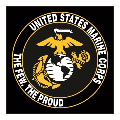 US Marines Round, Cutting Sticker