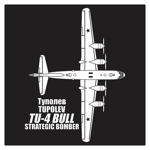 Tupolev TU-4 Bull Strategic Bomber Aircraft, Cutting Sticker