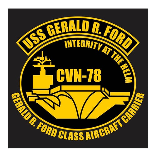 USS Gerald Ford CVN-78 with Motto Cutting Sticker