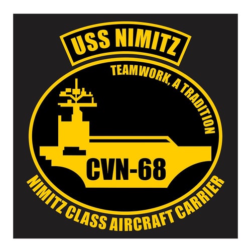 USS Nimitz CVN-68 With Motto Cutting Sticker