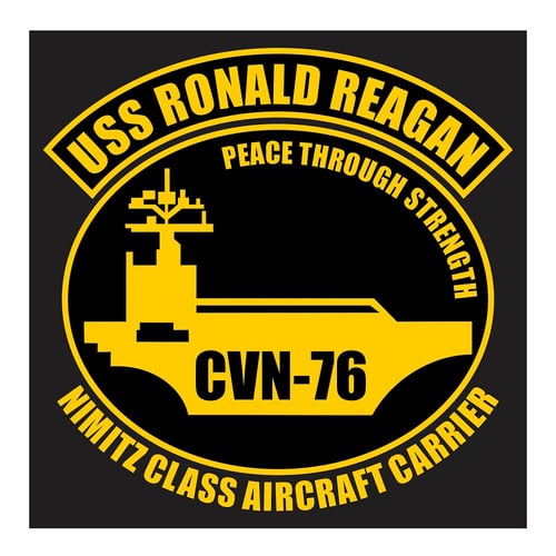 USS Ronald Reagan CVN-76 With Motto Cutting Sticker