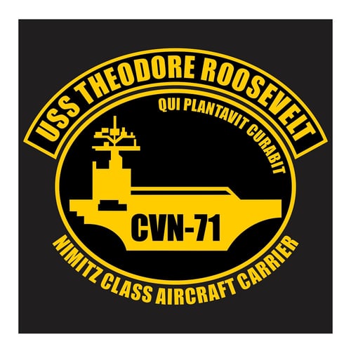 USS Theodore Roosevelt CVN-71 With Motto Cutting Sticker