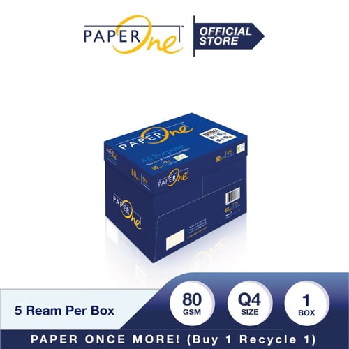 PaperOne Kertas Quarto 80gr All Purpose 1 Box (2500 lembar) Kertas HVS Q4 Kertas Fotocopy