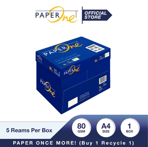 PaperOne Kertas A4 80gr All Purpose 1 Box (2500 lembar) Kertas HVS A4 Kertas Fotocopy