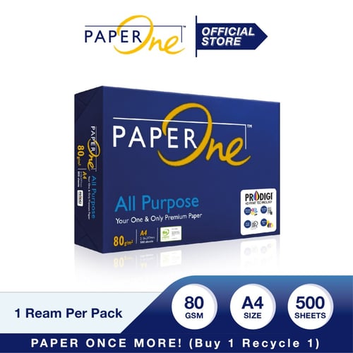 PaperOne Kertas A4 80gr All Purpose 1 Rim (500 lembar) Kertas HVS A4 Kertas Fotocopy