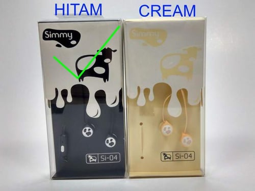 SIMMY Earphone Handsfree (Stereo + Mic ) Si-04 Hitam