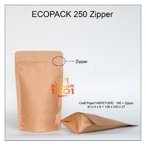 Standing Pouch Paper Metalized 250+Zipper