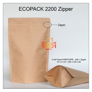 Standing Pouch Paper Metalized 2200+Zipper