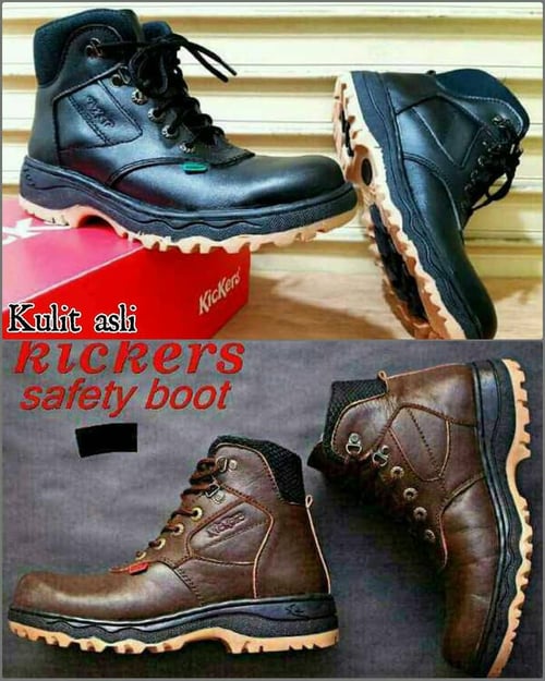 (PROMO FREE KAOS KAKI) SEPATU KICKERS SAFETY BOOT KULIT ASLI 2 VARIAN