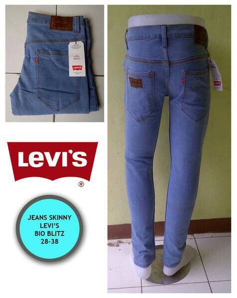 Celana jeans pria slimfit biru muda kw 1