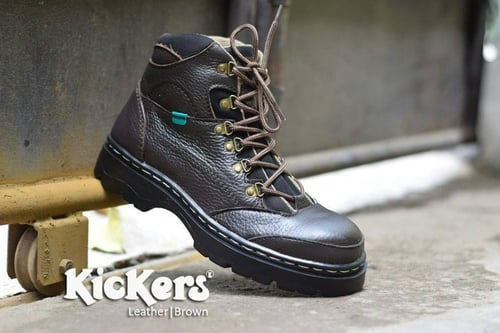 KICKERS KOLONEL SAFETY SHOES BOOTS KULIT ASLI UJUNG BESI