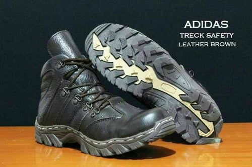 Kickers safety boot trackers kulit asli ujung besi black and brown